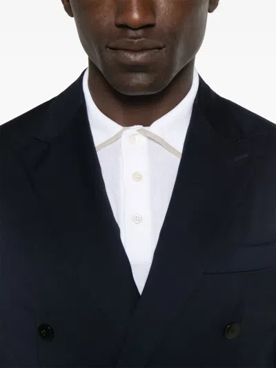 Sapio Double-breasted Suit In Blue
