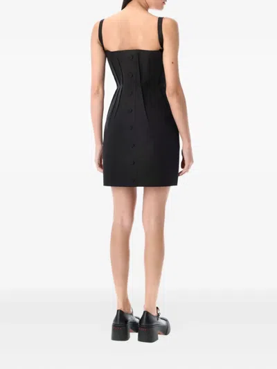 Marni Bonded Popeline Mini Dress In Black