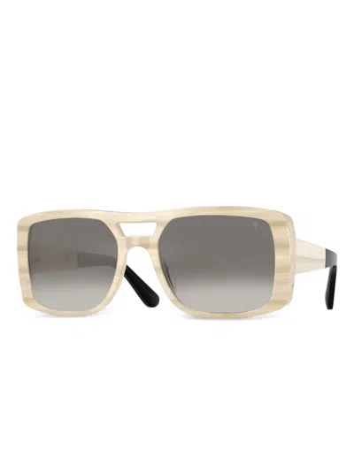 Brunello Cucinelli Bc4012s Square Acetate Sunglasses In Neutrals