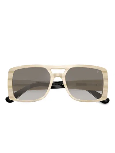Brunello Cucinelli Bc4012s Square Acetate Sunglasses In Neutrals