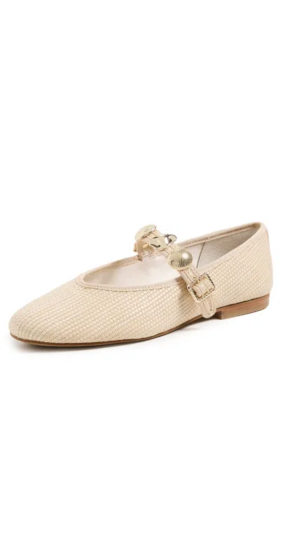 Dolce Vita Relan Ballet Flats Lt Natural Raffia In Neutral