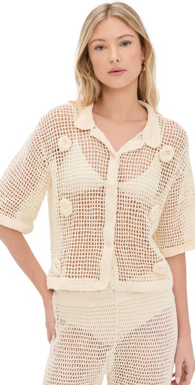 Pq Swim Flower Top Ivory In Neutral