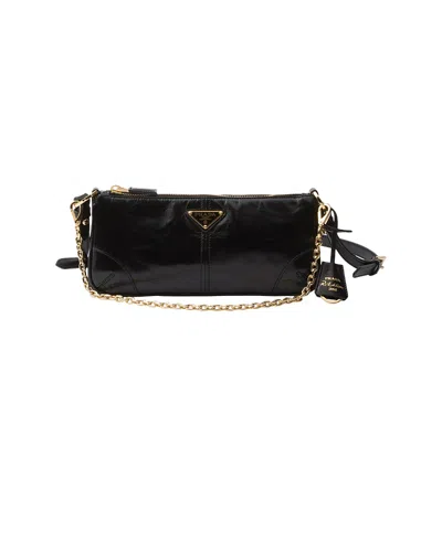 Prada Re-edition Mini Velvet Bag In Black