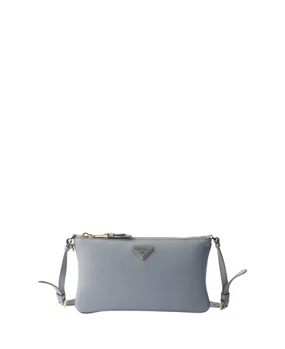 Prada Leather Pouch In Blue