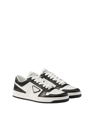 Prada Urban Leather Sneakers Featuring Contrast Panels In Black