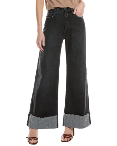 Hudson Jeans Jodie Milano Noir Wide Leg Jean In Black