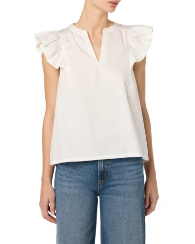 Joe's Jeans V-neck Flutter Sleeve Top In White