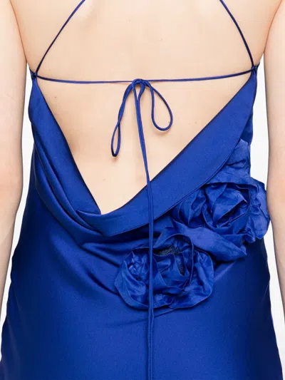 Parlor Floral-appliqué Maxi Dress In Blue