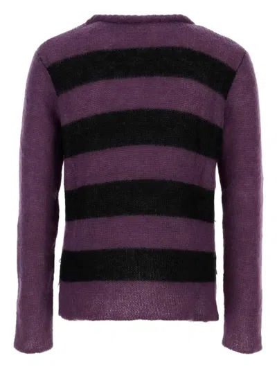 Namacheko Wool Blend Crew-neck Sweater With Intentional Rips In Purple