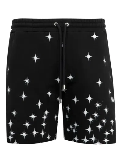 Amiri Starbust Crystal Sweatshort In Black