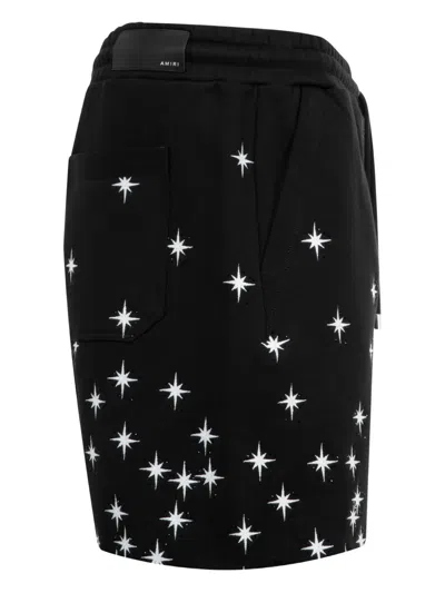 Amiri Starbust Crystal Sweatshort In Black