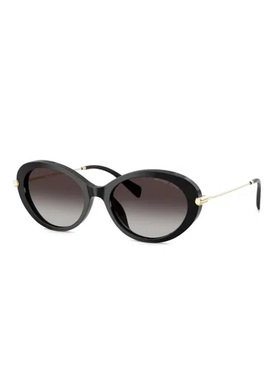 Michael Kors Womens Mk2245u Rockaway Round-frame Acetate Sunglasses Black