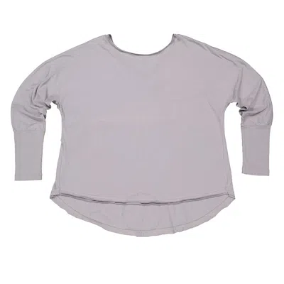 The Good Tee The Effortless V-neck Long Sleeve Tee In Grey