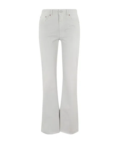 Mm6 Maison Margiela Mm6 By Maison Margiela Flared Jeans With Five-pocket Design And Raw-cut Hem In White