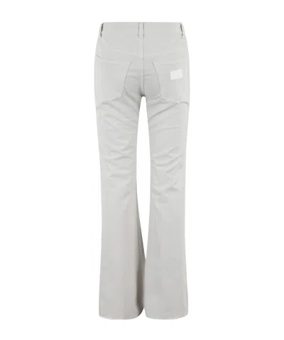 Mm6 Maison Margiela Mm6 By Maison Margiela Flared Jeans With Five-pocket Design And Raw-cut Hem In White