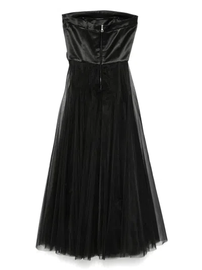 Parlor Floral-appliqué Gown In Black