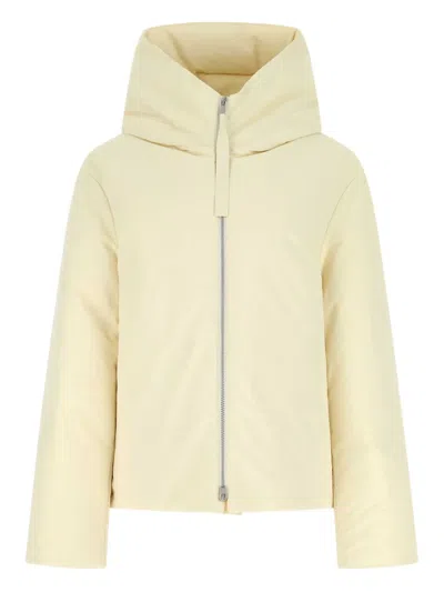 Jil Sander Padded Hooded Jacket In White