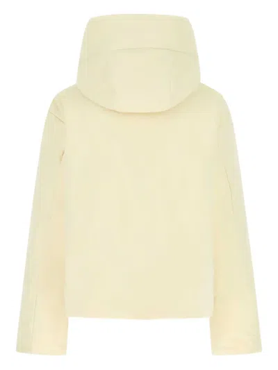 Jil Sander Padded Hooded Jacket In White
