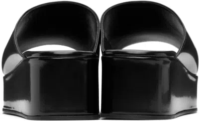 The Row 20mm Emi Flatform Patent Leather Wedges In Black