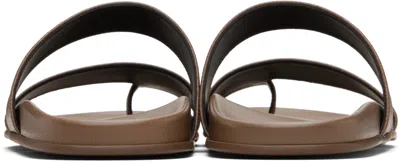 The Row Hugh Leather Sandals In Light Brown
