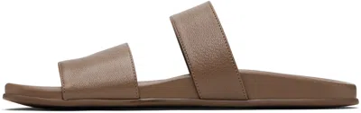 The Row Hugh Leather Sandals In Light Brown