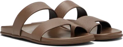 The Row Hugh Leather Sandals In Light Brown