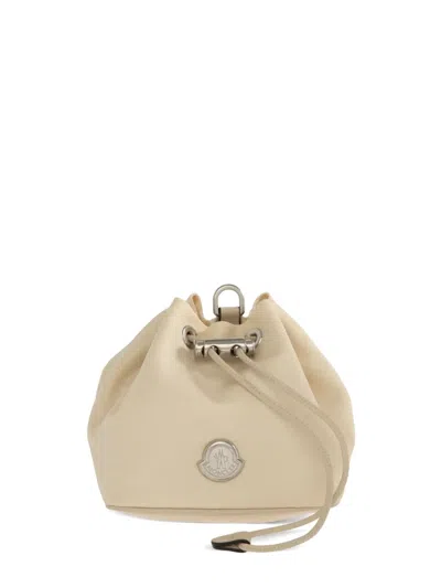 Moncler Drawstring Bucket Bag In Neutrals
