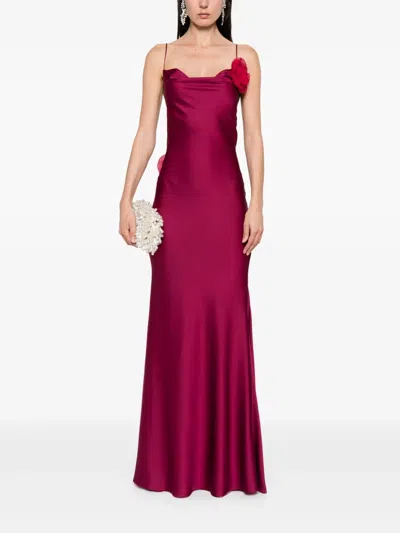 花卉贴花超长连衣裙