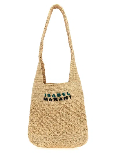 Isabel Marant Small Praia Raffia Tote Bag In Beige