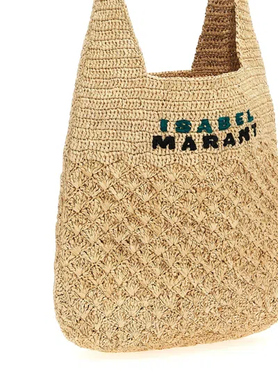 Isabel Marant Small Praia Raffia Tote Bag In Beige
