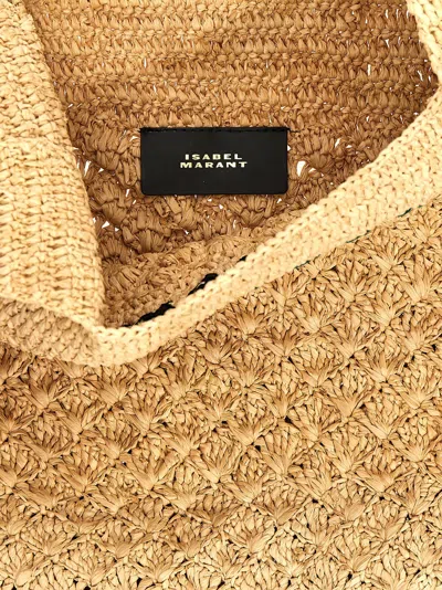Isabel Marant Small Praia Raffia Tote Bag In Beige