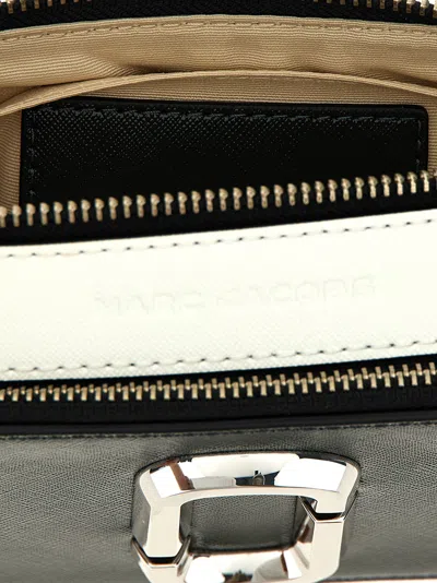 Marc Jacobs Compact Textured Leather Bag With Gold-tone Logo In Black