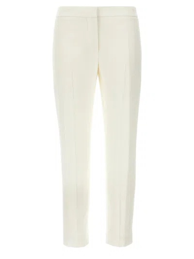 Alexander Mcqueen Mcqueen Straight-fit Crepe Pants With Ironed Front Crease In Neutral