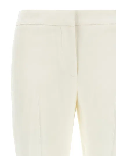 Alexander Mcqueen Mcqueen Straight-fit Crepe Pants With Ironed Front Crease In Neutral