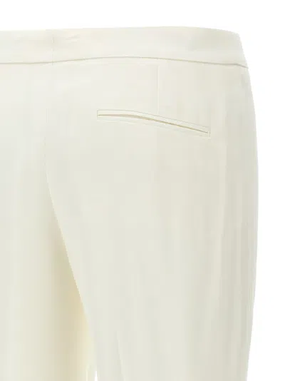 Alexander Mcqueen Mcqueen Straight-fit Crepe Pants With Ironed Front Crease In Neutral