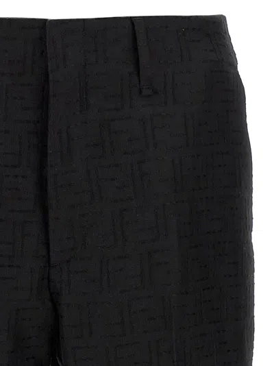 Fendi Ff Jacquard Pants In Black