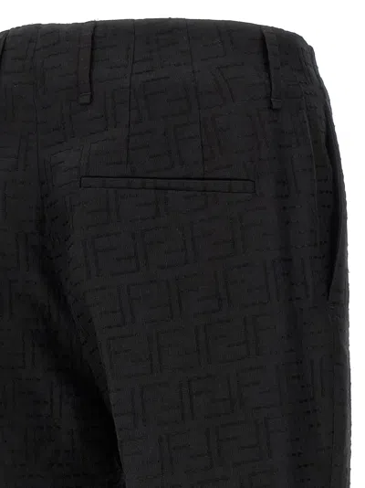 Fendi Ff Jacquard Pants In Black