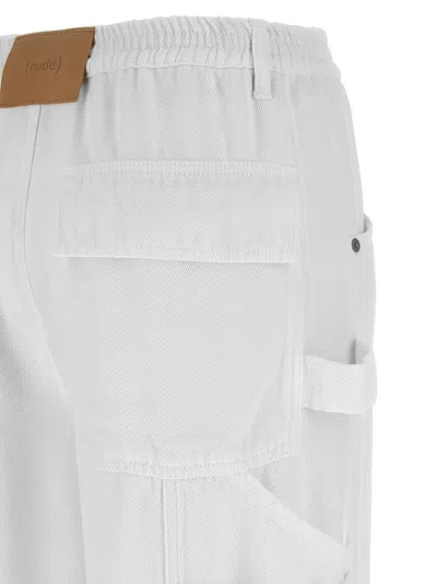 Nude White Cargo Pants In White