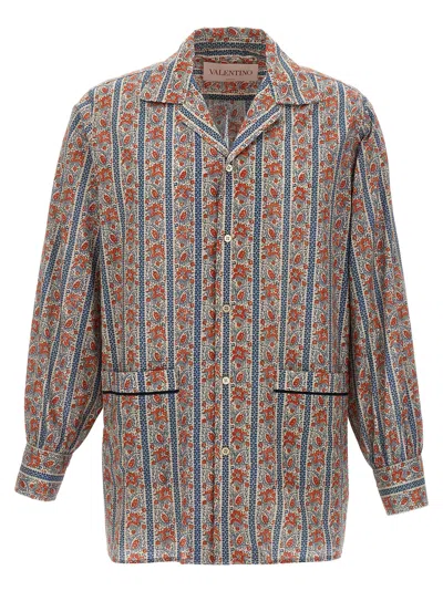 Valentino Pajama Shirt With "voyage Imaginaire" Print In Brown