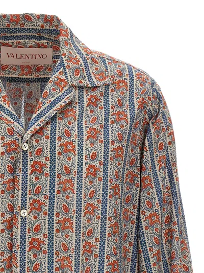 Valentino Pajama Shirt With "voyage Imaginaire" Print In Brown