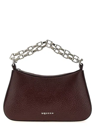 Alexander Mcqueen Textured Leather Chain Strap Mini Bag In Red