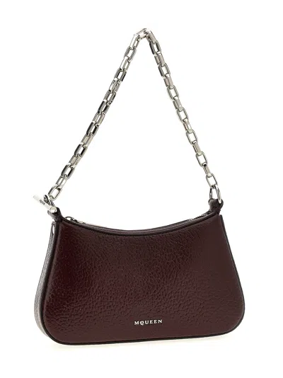 Alexander Mcqueen Textured Leather Chain Strap Mini Bag In Red