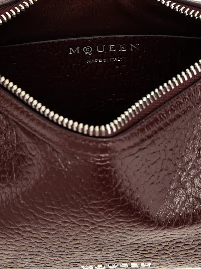 Alexander Mcqueen Textured Leather Chain Strap Mini Bag In Red