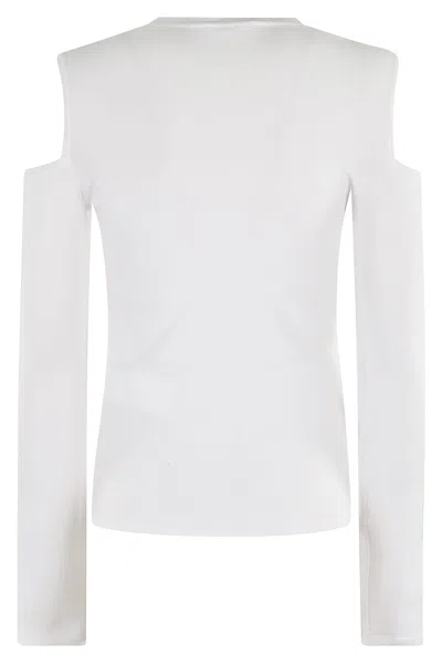 Max Mara Vik Cold Shoulder Sweater In Bianco Ottico