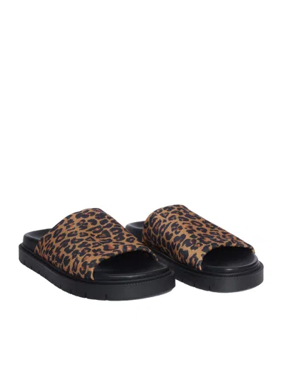 Copenhagen Leopard-print Sandals In Black