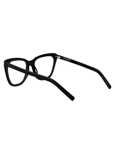 Saint Laurent Sl 548 Slim Opt Glasses In 001 Black Black Transparent
