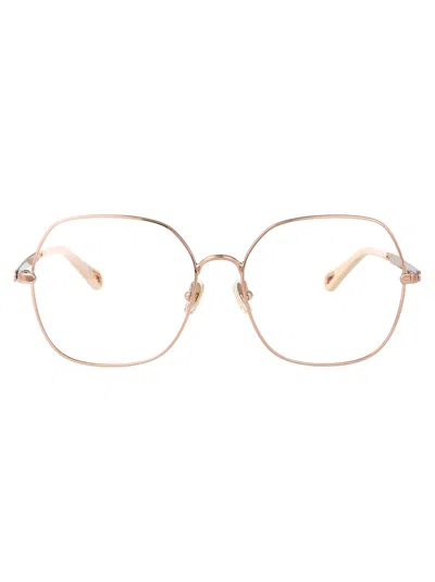Chloé Gold Metal Optical Glasses In Gold