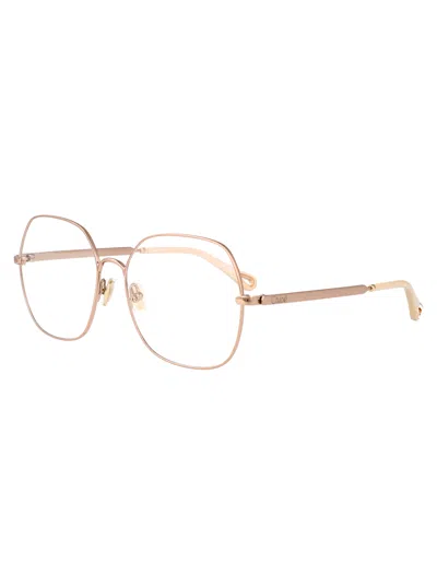 Chloé Gold Metal Optical Glasses In Gold