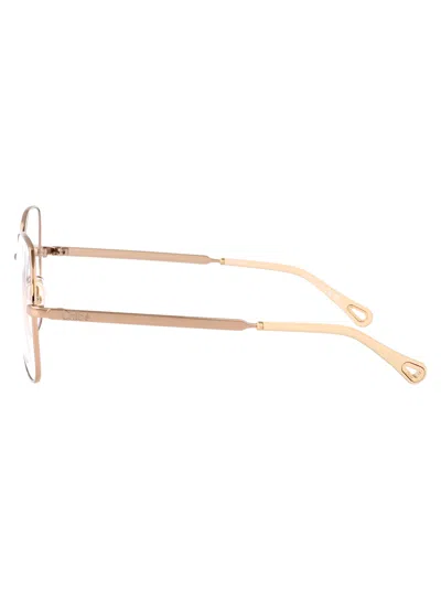 Chloé Gold Metal Optical Glasses In Gold