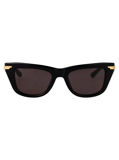 Bottega Veneta Bv1369s Sunglasses In Black-gold-grey